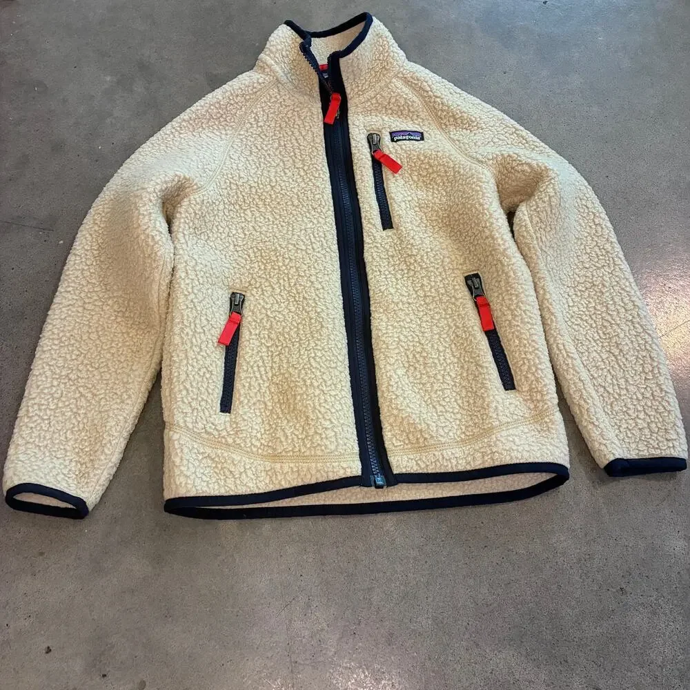 Patagonia Reto Pile Sherpa full zip Jacket Boys small 7-8 outerwear sweater